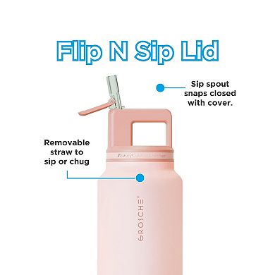 GROSCHE ALPINE Flip 'N Sip Insulated 40-oz. Leakproof Water Bottle with Straw 2-pk.