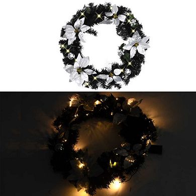 Christmas Wreath With Led Lights, Weather-resistant, Ideal Festive Delight