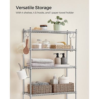 4-Tier Metal Over-the-Toilet Storage Shelf