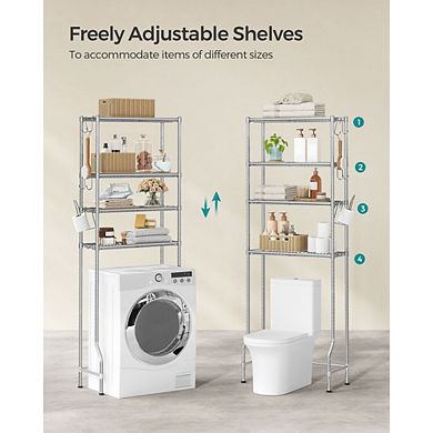 4-Tier Metal Over-the-Toilet Storage Shelf