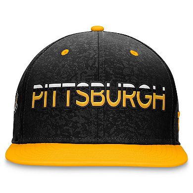 Men's Fanatics Branded  Black/Gold Pittsburgh Penguins Authentic Pro Rink Two-Tone Snapback Hat