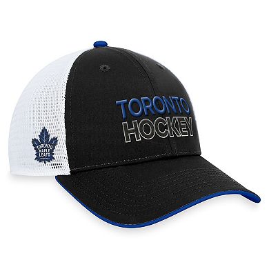 Men's Fanatics Branded Black Toronto Maple Leafs Authentic Pro Alternate Jersey Trucker Adjustable Hat