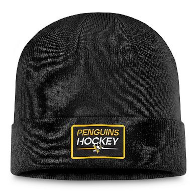 Men's Fanatics Branded  Black Pittsburgh Penguins Authentic Pro Cuffed Knit Hat
