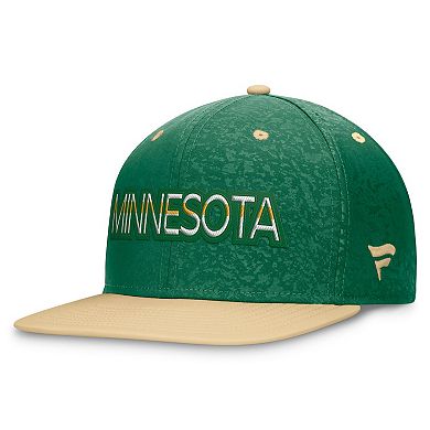 Men's Fanatics Branded Kelly Green/Yellow Minnesota Wild Authentic Pro Snapback Hat