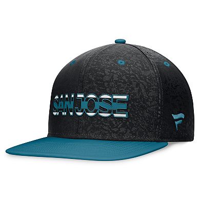 Men's Fanatics Branded Black/Teal San Jose Sharks Alternate Logo Adjustable Snapback Hat