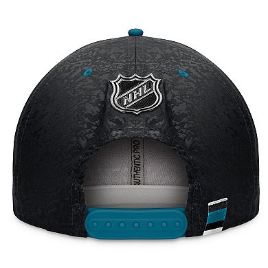 Men's Fanatics Branded Black/Teal San Jose Sharks Alternate Logo Adjustable Snapback Hat
