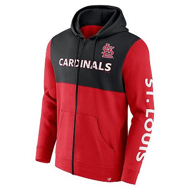 Men's Fanatics Branded Red/Black St. Louis Cardinals Ace Hoodie Full-Zip Sweatshirt