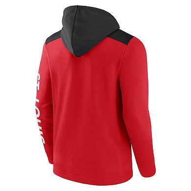 Men's Fanatics Branded Red/Black St. Louis Cardinals Ace Hoodie Full-Zip Sweatshirt