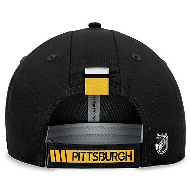 Men's Fanatics Branded  Black Pittsburgh Penguins Authentic Pro Rink Adjustable Hat