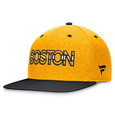Men's Fanatics Branded Gold/Black Boston Bruins Authentic Pro Snapback Hat