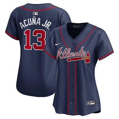Women's Nike Ronald Acuña Jr. Navy Atlanta Braves Alternate Limited Player Jersey
