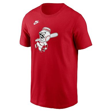 Men's Nike Red Cincinnati Reds Cooperstown Collection Team Logo T-Shirt