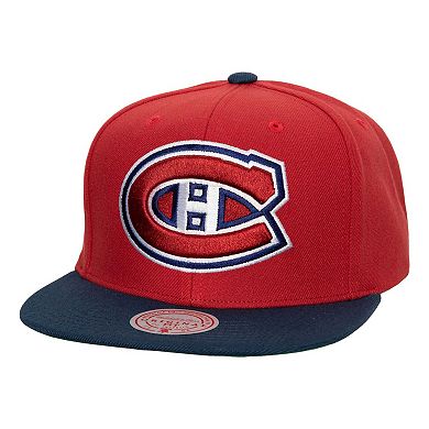 Men's Mitchell & Ness Red Montreal Canadiens Core Team Ground 2.0 Snapback Hat