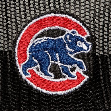 Men's Mitchell & Ness Black Chicago Cubs Script Trucker Adjustable Hat