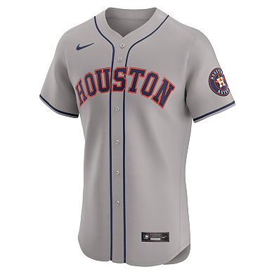 Men's Nike  Gray Houston Astros Road Vapor Premier Elite Patch Jersey