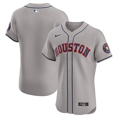 Men's Nike  Gray Houston Astros Road Vapor Premier Elite Patch Jersey