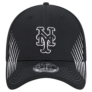 Men's New Era Black New York Mets Active Dash Mark 39THIRTY Flex Hat