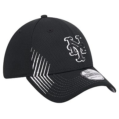 Men's New Era Black New York Mets Active Dash Mark 39THIRTY Flex Hat