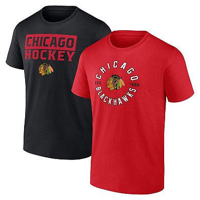 Men's Fanatics Branded Chicago Blackhawks Serve T-Shirt Combo Pack