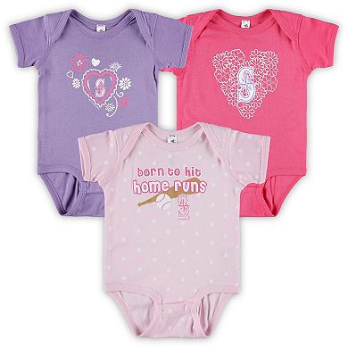 Infant Soft as a Grape Seattle Mariners 3-Pack Bodysuit Set
