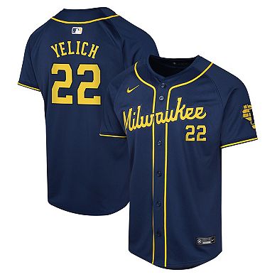 Youth Nike Christian Yelich Navy Milwaukee Brewers Alternate Limited Player Jersey