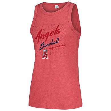 Women's Soft as a Grape Red Los Angeles Angels Gauze High Neck Tank Top