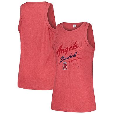 Women's Soft as a Grape Red Los Angeles Angels Gauze High Neck Tank Top