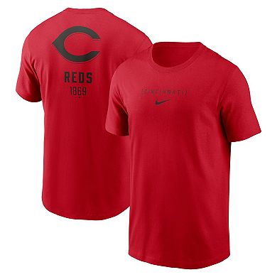 Men's Nike Red Cincinnati Reds Large Logo Back Stack T-Shirt
