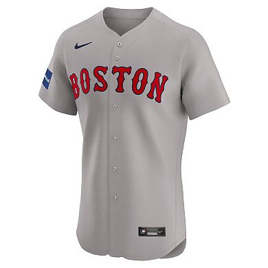 Men's Nike No Color Boston Red Sox Road Elite Patch Jersey