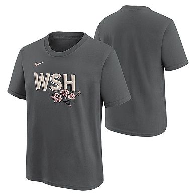 Youth Nike Charcoal Washington Nationals City Connect Wordmark T-Shirt