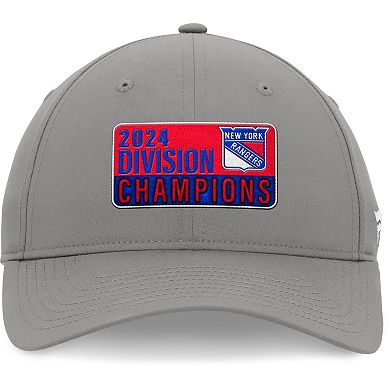 Men's Fanatics Branded  Gray New York Rangers 2024 Metropolitan Division Champions Adjustable Hat