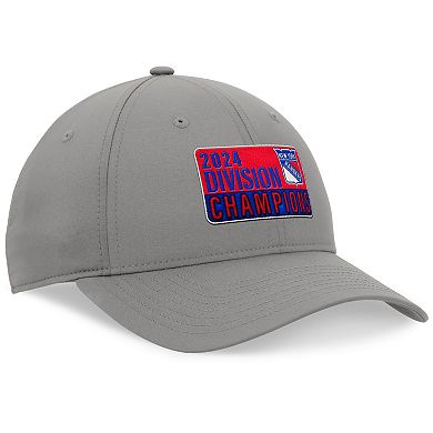 Men's Fanatics Branded  Gray New York Rangers 2024 Metropolitan Division Champions Adjustable Hat