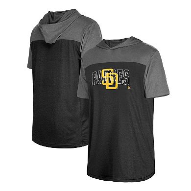 Men's New Era Black San Diego Padres Active Brushed Hoodie T-Shirt