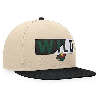 Men's Fanatics Branded Cream/Black Minnesota Wild Goalaso Snapback Hat