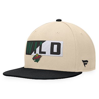 Men's Fanatics Branded Cream/Black Minnesota Wild Goalaso Snapback Hat