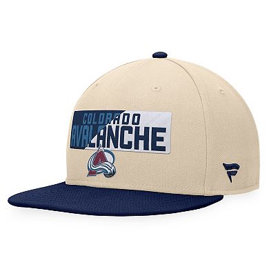 Men's Fanatics Branded Cream/Navy Colorado Avalanche Goalaso Snapback Hat