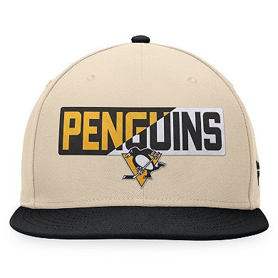 Men's Fanatics Branded Cream/Black Pittsburgh Penguins Goalaso Snapback Hat