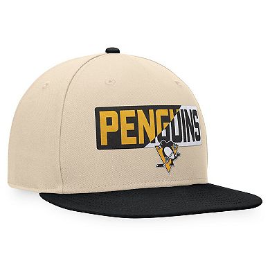 Men's Fanatics Branded Cream/Black Pittsburgh Penguins Goalaso Snapback Hat