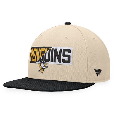 Men's Fanatics Branded Cream/Black Pittsburgh Penguins Goalaso Snapback Hat