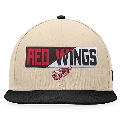 Men's Fanatics Branded Cream/Black Detroit Red Wings Goalaso Snapback Hat
