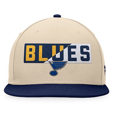 Men's Fanatics Branded Cream/Navy St. Louis Blues Goalaso Snapback Hat