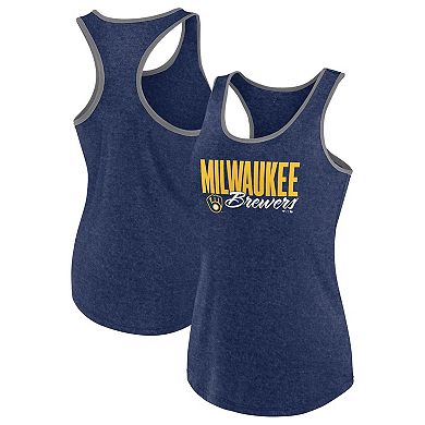 Women's Profile Navy Milwaukee Brewers Plus Size Racerback Tank Top