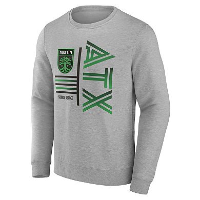 Men's Fanatics Branded Steel Austin FC Fleece Pullover Sweatshirt