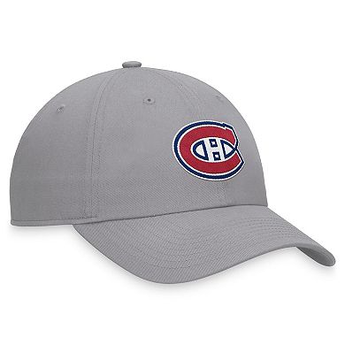 Men's Fanatics Branded Gray Montreal Canadiens Extra Time Adjustable Hat