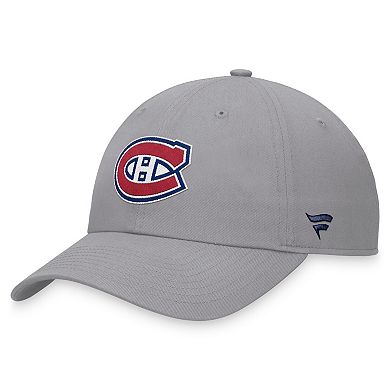 Men's Fanatics Branded Gray Montreal Canadiens Extra Time Adjustable Hat