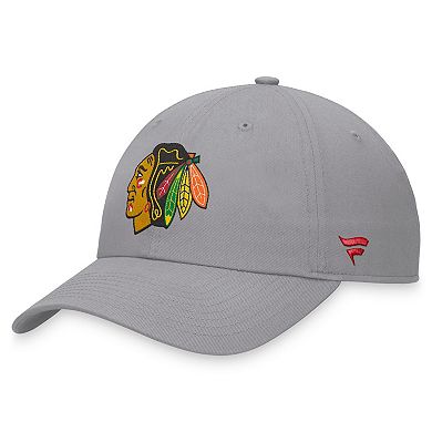 Men's Fanatics Branded Gray Chicago Blackhawks Extra Time Adjustable Hat