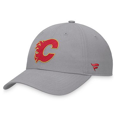 Men's Fanatics Branded Gray Calgary Flames Extra Time Adjustable Hat