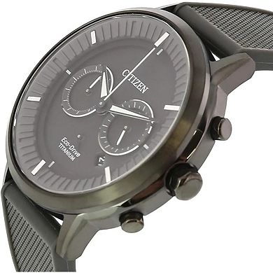 Citizen Men's Eco-Drive Classic Black Titanium Chronograph Watch - CA4405-17H