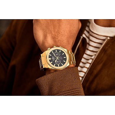 Citizen Men's Eco-Drive Axion Gold Tone Stainless Steel Black Dial Chronograph Bracelet Watch