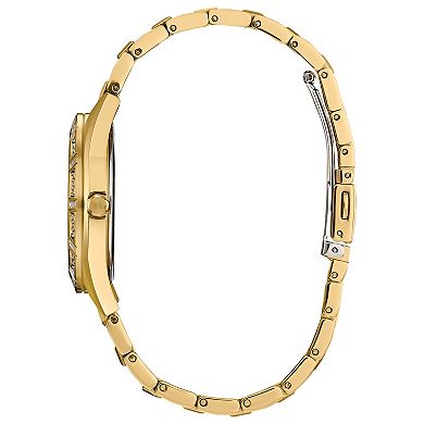 Citizen Eco-Drive Women's Silhouette Gold Tone Stainless Crystal Accent MOP Dial Bracelet Watch - EM1022-51D